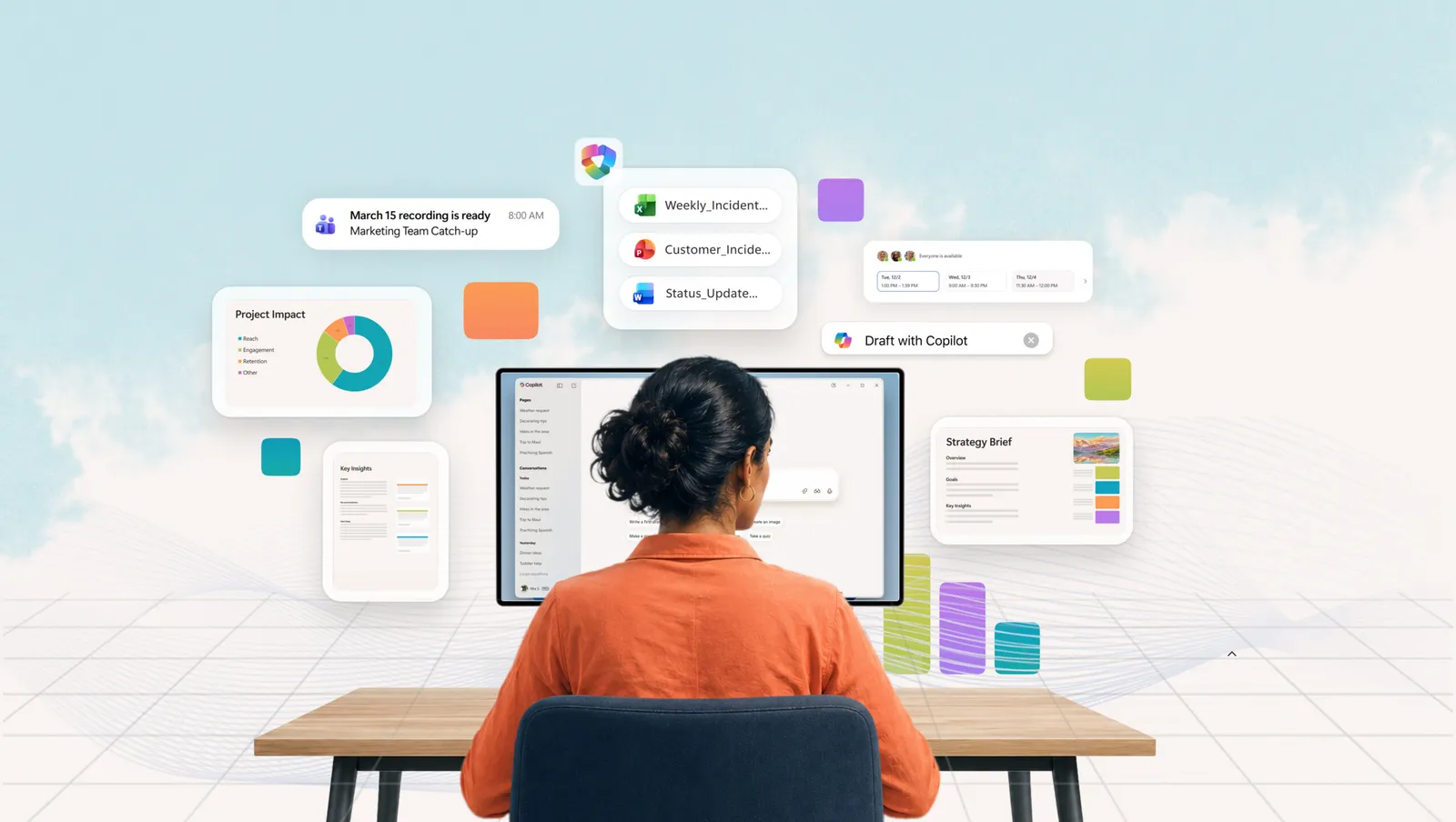 Microsoft 365 Copilot ayudando en el trabajo diario
